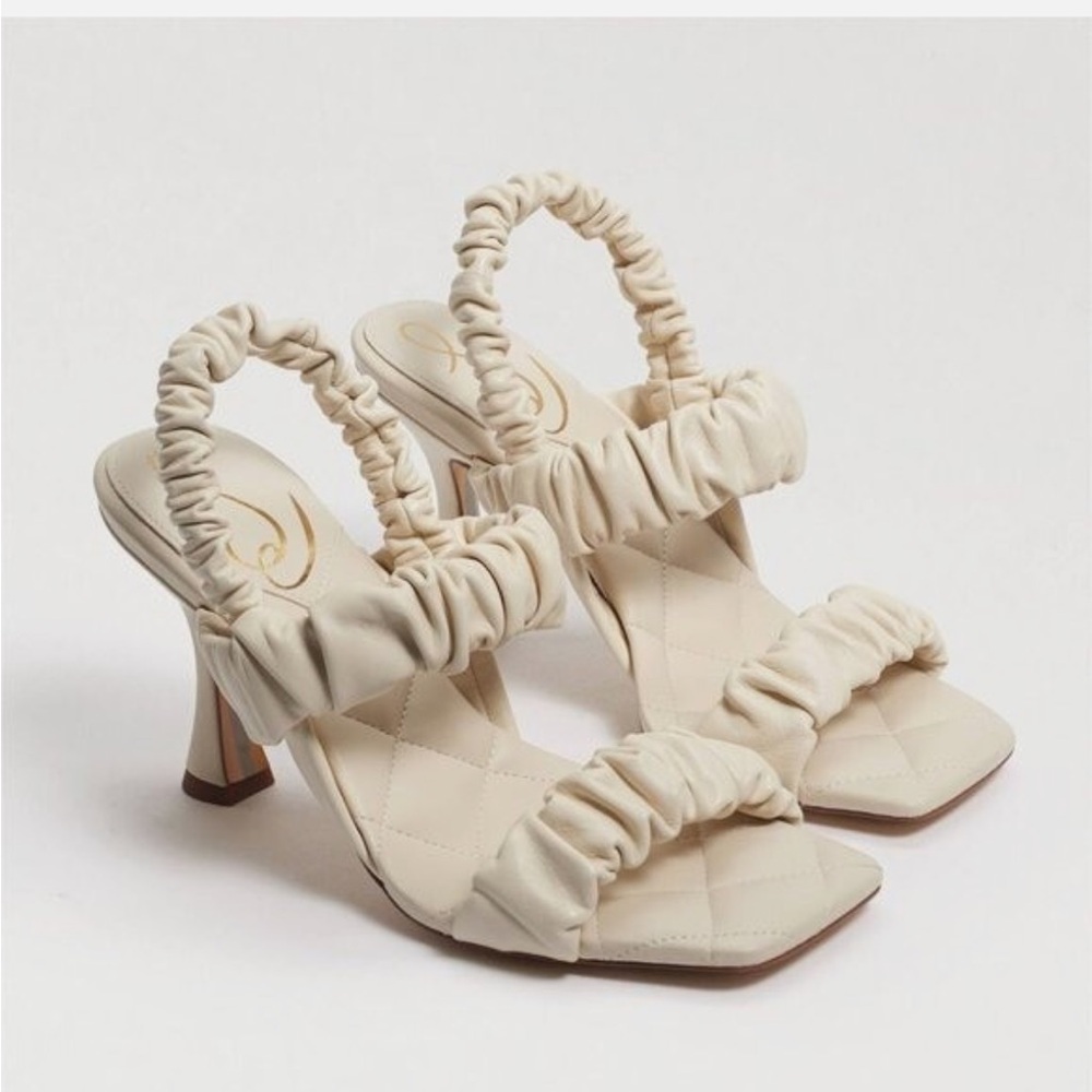 Sam Edelman Marlena Ruched Slingback Sandal in Modern Ivory Women’s Size 8.5